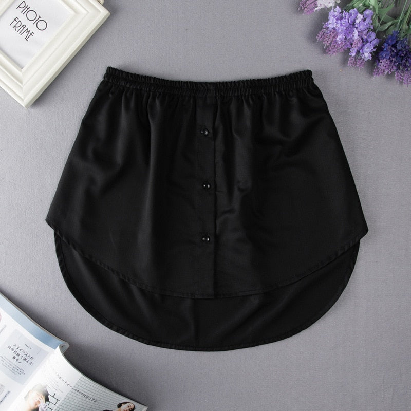 Women Shirt Extenders Adjustable Fake Skirts Girls Shirt Tail Blouse Hem Mini Skirt Woman Fake Underskirt Girls