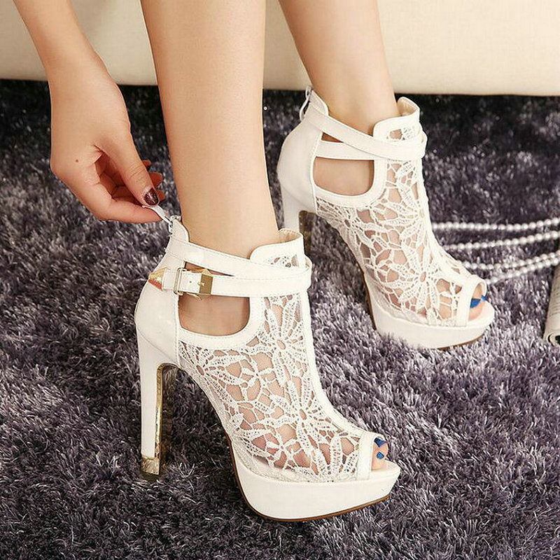 Stiletto Sandals Mesh Pumps High Heels