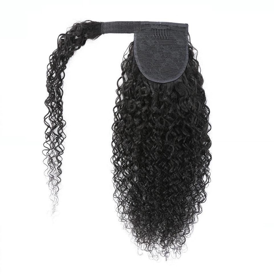 Water Wave Ponytail Human Hair Wrap Around Ponytail Extensions Remy Hair Ponytails Clip in Hair Extensions 28 30 Inches