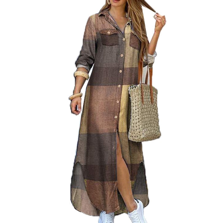 Long Shirt Dress Women Graphics Beach Vacation Print  Blouse Dresses Elegant Loose Casual Maxi