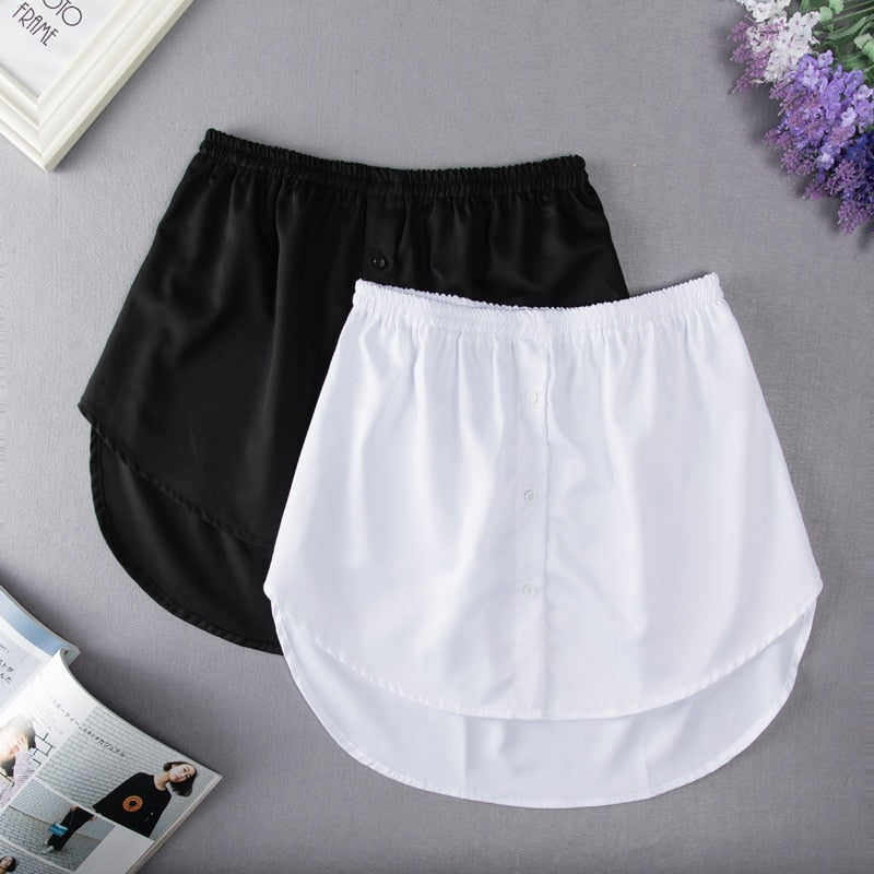 Women Shirt Extenders Adjustable Fake Skirts Girls Shirt Tail Blouse Hem Mini Skirt Woman Fake Underskirt Girls