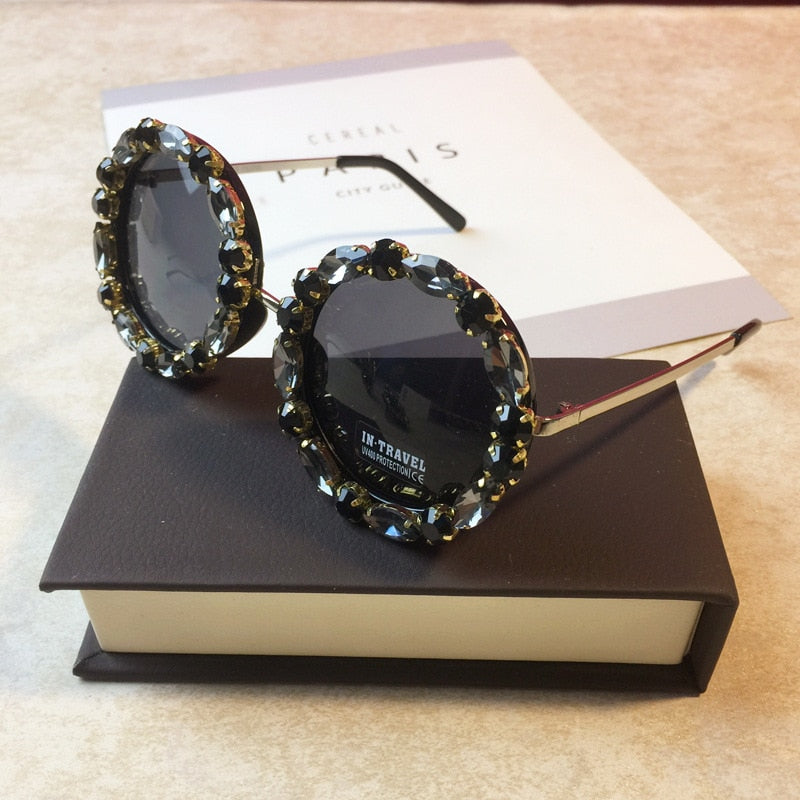 Diamond Crystal Round Sunglasses