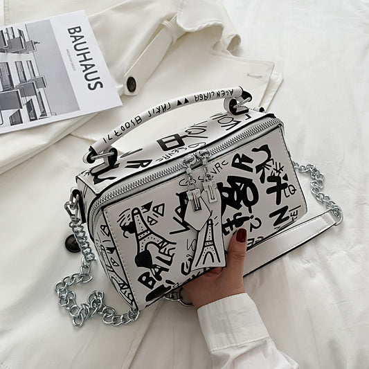 Leather Crossbody Graffiti Handbags