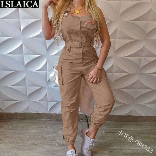 Pocket Design Woman Jumpsuits