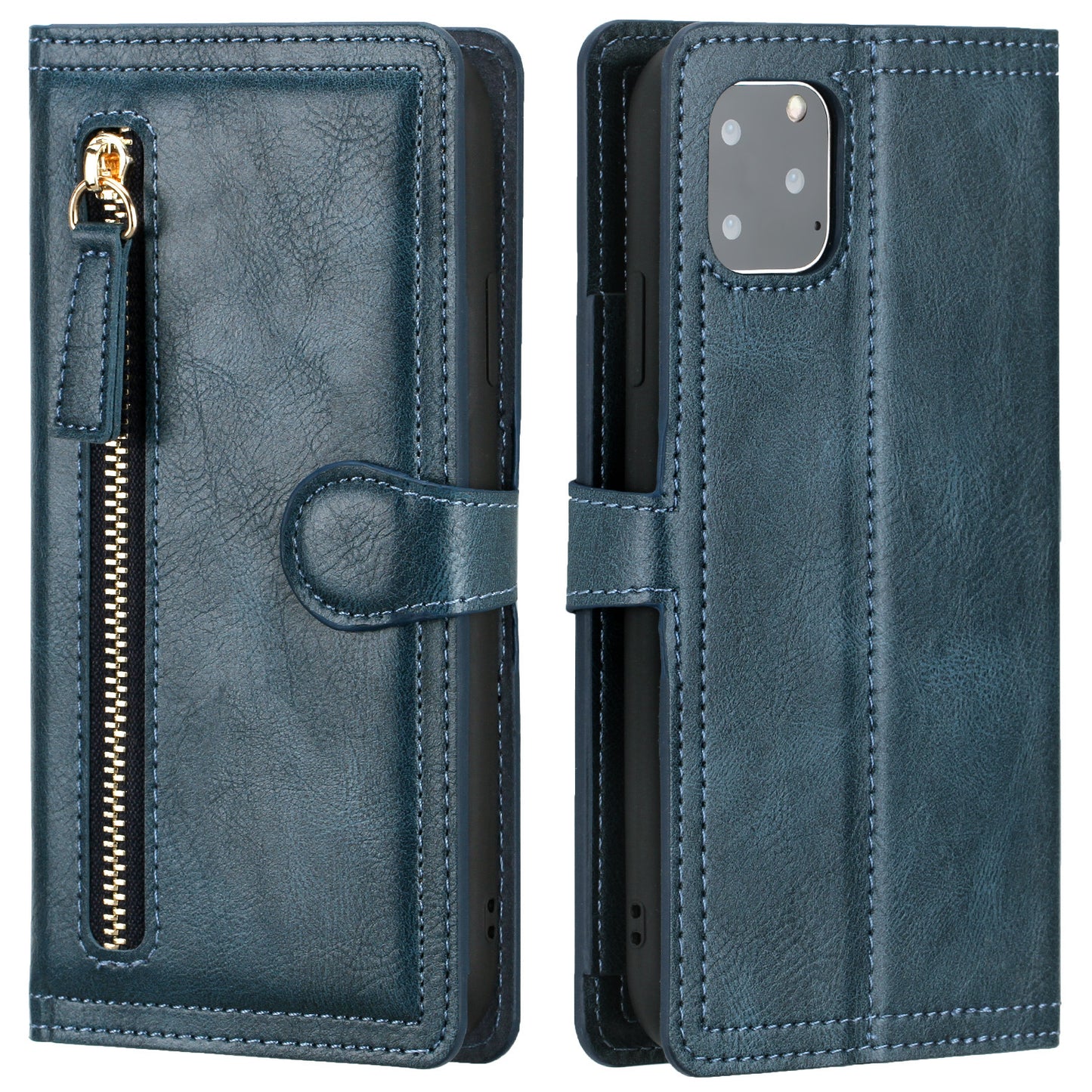 Zipper Buckle Leather Case Phone Case Sticker Wallet